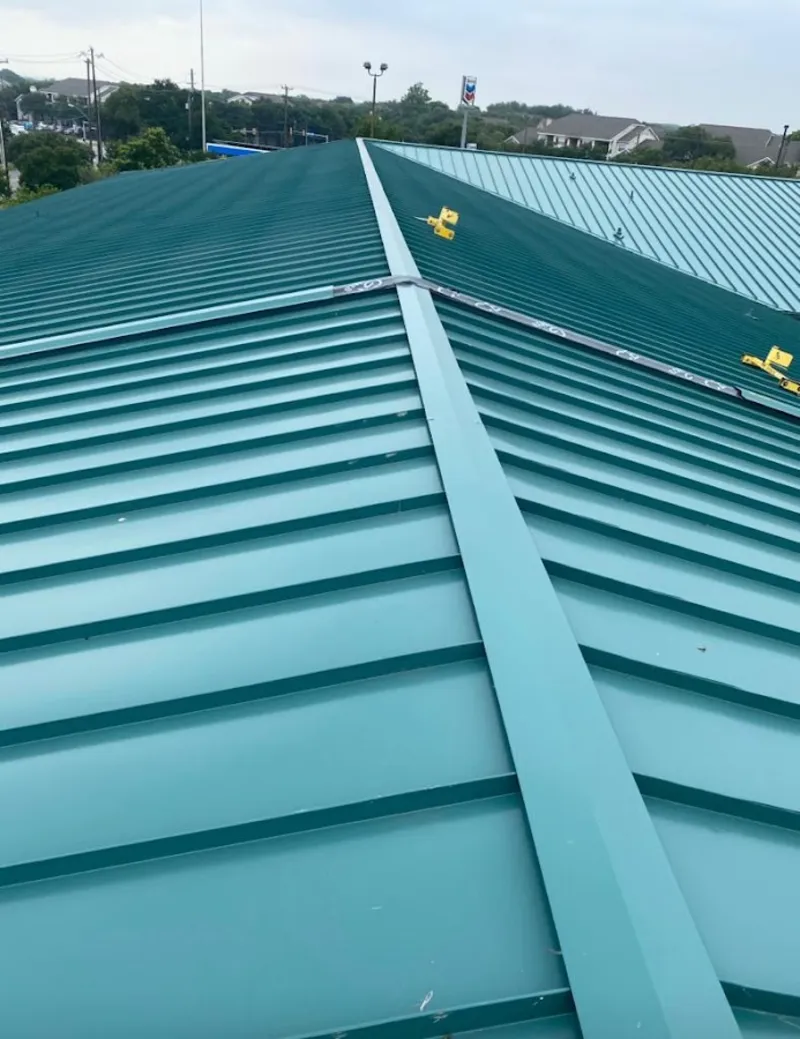 Green commercial metal roof ridge and valley for Metal Roof Repair in Greensboro